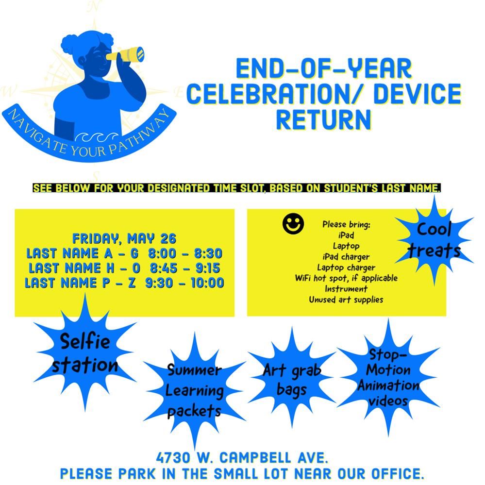 Come join us for our end of the year celebration/device return!!